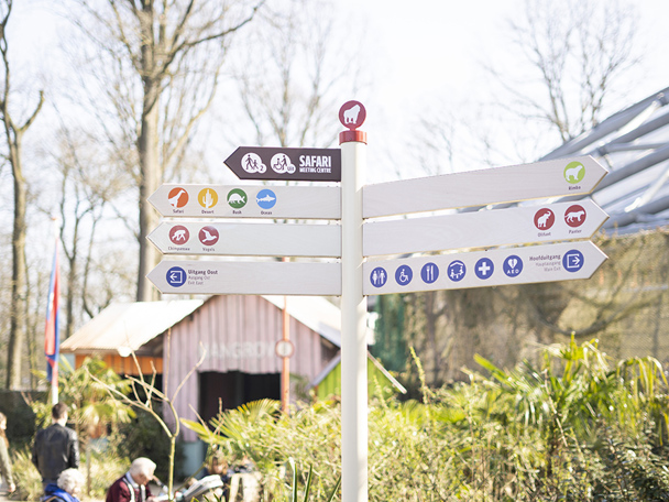 Wegweiser im Tierpark